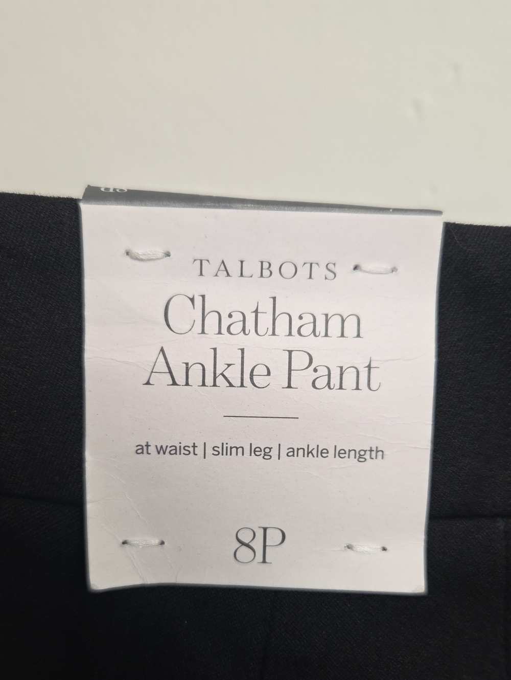 NWT Talbots Black Chatham Ankle Pants Classy Cotton Business Casual Office - 8P - Picture 9 of 12